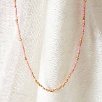 Pink Opal Short Beaded Layering Necklace, 2 of 10