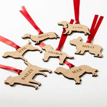 Personalised Dog Outline Christmas Tree Decoration, 12 of 12