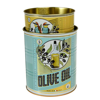 Set Of Two Olive Oil Design Storage Tins, 4 of 4