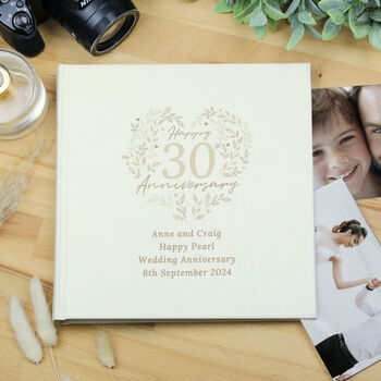 Personalised 30th Pearl Wedding Anniversary Photo Album, 4 of 6