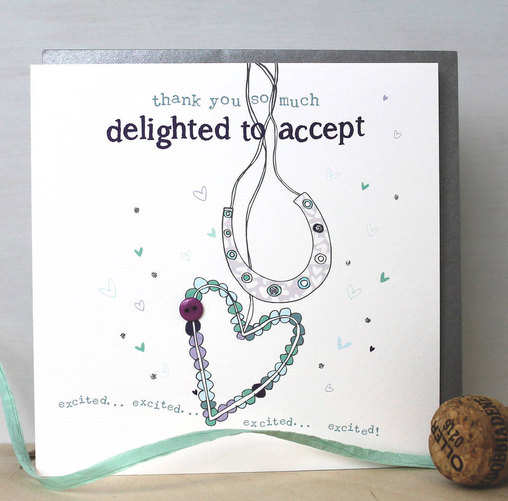 wedding acceptance card by molly mae notonthehighstreet.com