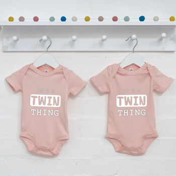 'It's A Twin Thing' Babygrow Set For Twins, 3 of 3