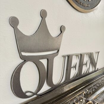 Queen And Crown Metal Art Word Sign Jubilee, 7 of 12