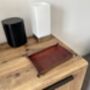 Personalised Rectangle Spanish Brown Leather Desk Tray, thumbnail 6 of 12