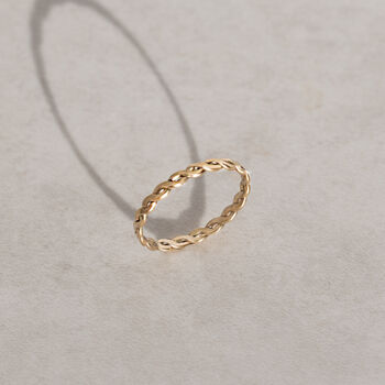 Gold Filled Woven Twist Ring, 3 of 10