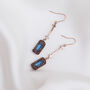Antique Gold And Sapphire Blue Stone Drop Earrings, thumbnail 4 of 4
