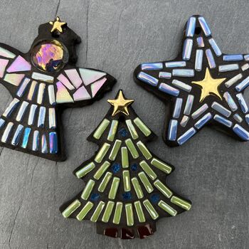 Make Your Own Set Of Three Hanging Christmas Mosaics, 6 of 10