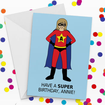 Design Your Own Supergirl Personalised Birthday Card, 3 of 4