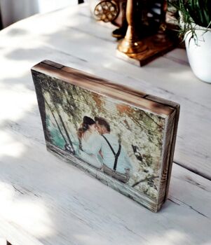 Personalised Wooden Photo With Burnt Edges, 2 of 7