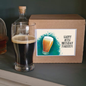 80th Birthday Bow Tie Beer Glass, 9 of 9