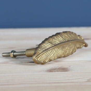 Vintage Style Gold Feather Drawer Handle, 2 of 4