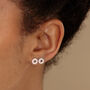 Sterling Silver Party Ring Biscuit Stud Earrings With Pink Enamel, thumbnail 1 of 4