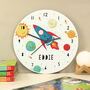 Personalised Rocket Space Wooden Clock, thumbnail 1 of 2