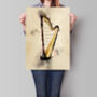 Harp Music Instrument Print, thumbnail 1 of 3