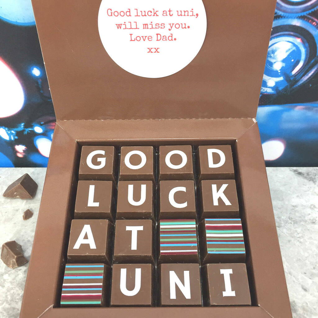 Good Luck At Uni Personalised Chocolates, 1 of 4