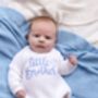 Little Brother/Little Sister Embroidered New Baby Romper Three Colours Available, thumbnail 2 of 12