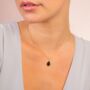Black Druzy Crystal 18k Gold Plated Necklace, thumbnail 2 of 5