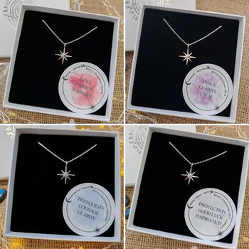 Handmade Sterling Silver North Star Birthstone Christmas Necklace: August Birthstone, 11 of 12