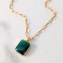 The Rectangle Green Onyx Necklace, thumbnail 1 of 10