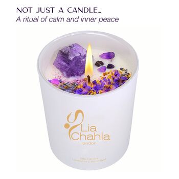 Luxury Lavender Soy Candle With Amethyst Crystals, 2 of 11