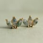 Moss Agate Lotus Studs, thumbnail 3 of 6
