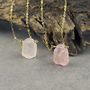 Rose Quartz Necklace With Natural Gemstone Nugget, thumbnail 3 of 6