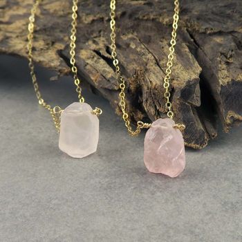 Rose Quartz Necklace With Natural Gemstone Nugget, 3 of 6