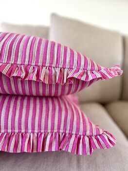 Pink Striped Boho Cushion, 2 of 3