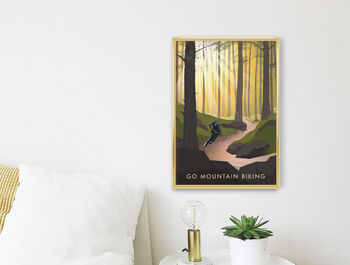 Go Mountain Biking Travel Poster Art Print, 2 of 8