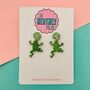 Frog Glitter Earrings, thumbnail 1 of 3