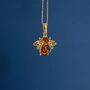18ct Gold Plated Baltic Amber Bee Necklace, thumbnail 2 of 10