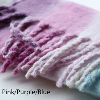 Chunky Knit Oversized Ombre Colour Gradient Scarf, 6 of 11