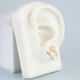 Sterling Silver Star Spiral Hoop Earrings, thumbnail 2 of 5