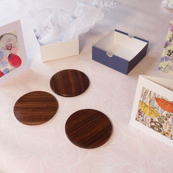 Set Of Four Coasters In Various Stunning Hardwoods, 11 of 11