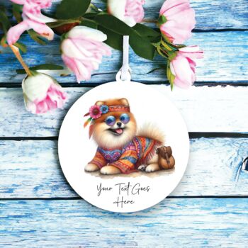 Personalised Pomeranian Hippie Dog Decoration, 2 of 2