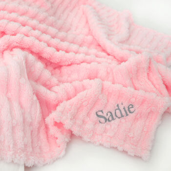 Personalised Pink Textured Fluffy Baby Blanket, 4 of 8