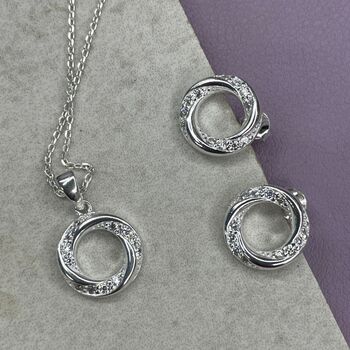 925 Sterling Silver Hope Halo Jewellery Set, 10 of 11