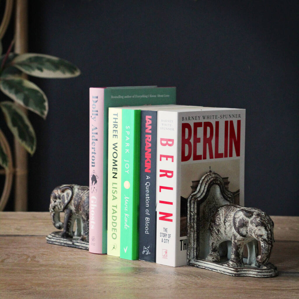 Metal Elephant Bookends, 1 of 6