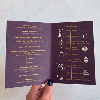 Order Of Service Wedding Venue Illustration/Timeline, 2 of 11