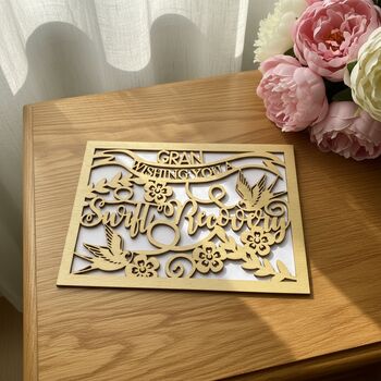 'Swift Recovery' Personalised Get Well Soon Card, 4 of 5