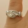 Skeleton Fede Handshake Ring With Sapphire Cuffs, thumbnail 3 of 4