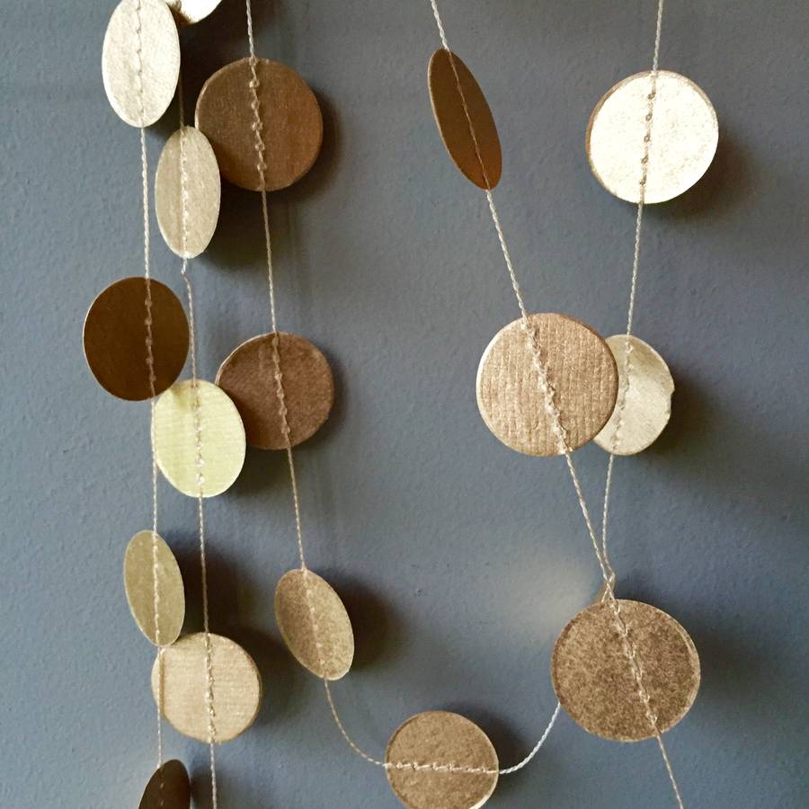 Dots Paper Garland In Gold, Five Meters, 1 of 6
