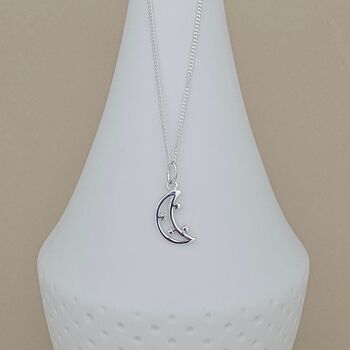 Personalised Eid Moon Charm Silver Necklace, 3 of 5