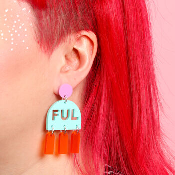 'Joyful' Colourful Acrylic Earrings, 9 of 9