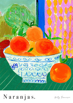 Oranges Still Life Art Print Watercolour Pastel Poster, 4 of 6