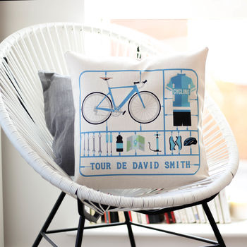 Personalised Airfix Bike Cushion Gift For Dad Birthday, 2 of 3