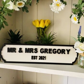 Personalised Wedding Surname Vintage Wooden Road Sign, 12 of 12