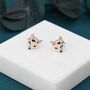 Sterling Silver Fox Head Stud Earrings, thumbnail 2 of 10