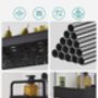 Black Plastic Storage Cart With Three Tier Baskets, thumbnail 2 of 6