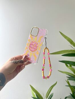 Yellow And Pink Sunshine Mobile Phone Charm Strap, 3 of 5